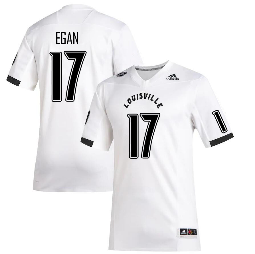 Men #17 Travis Egan Louisville Cardinals College Football Jerseys Stitched Sale-White